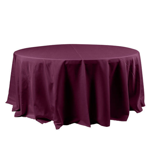 120" Eggplant Seamless Polyester Round Tablecloth